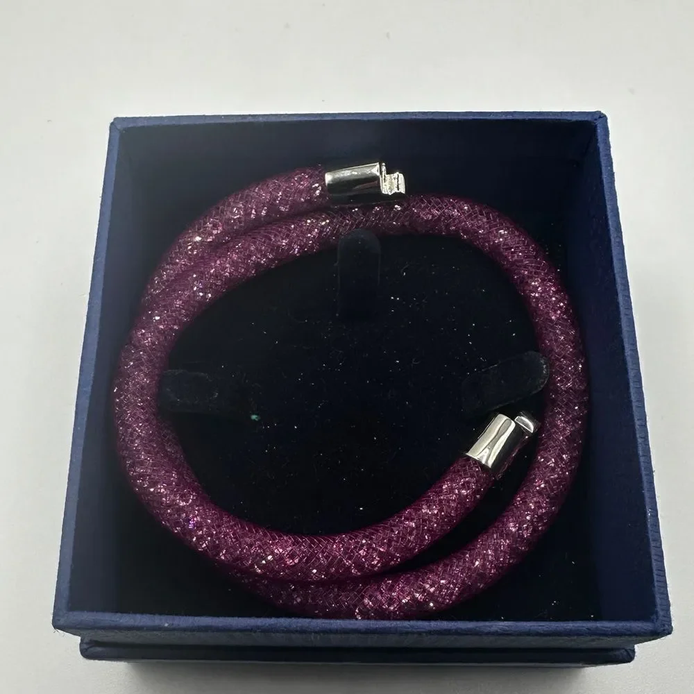 Swarovski Stardust purple‎ mesh choker necklace! With original box, never worn!